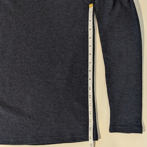 tentree Long Sleeve Waffle Henley Shirt | Heathered Blue | Small | EUC - Picture 10 of 13